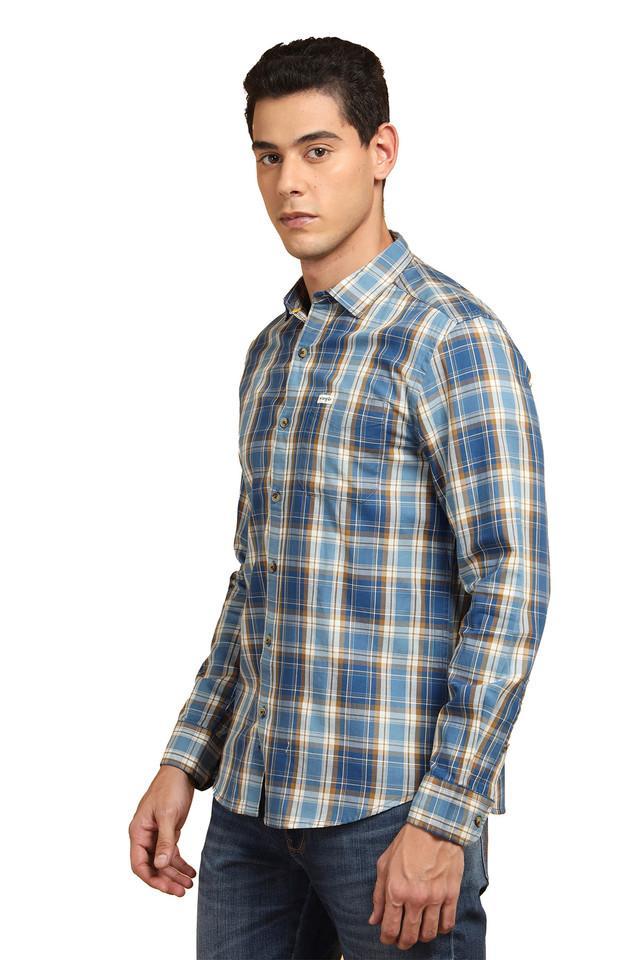 checks cotton regular fit mens casual shirt