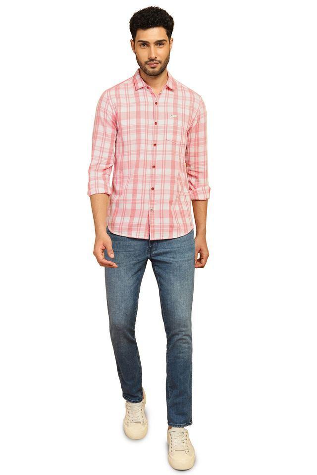 checks cotton regular fit mens casual wear shirt