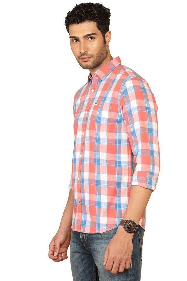 checks cotton regular fit mens casual wear shirt