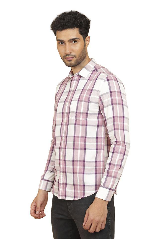 checks cotton regular fit mens casual wear shirt