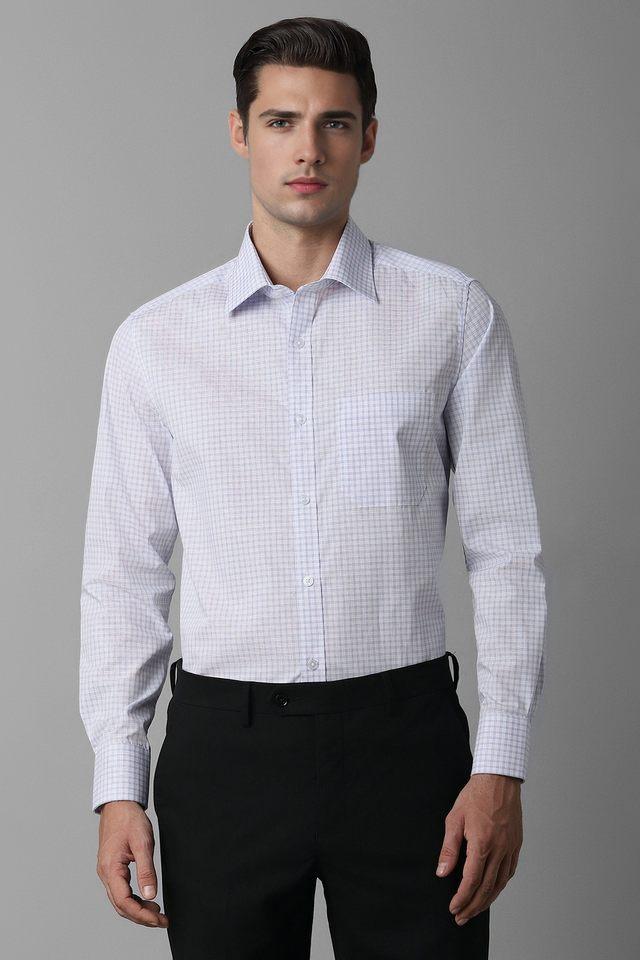 checks cotton regular fit mens formal shirt