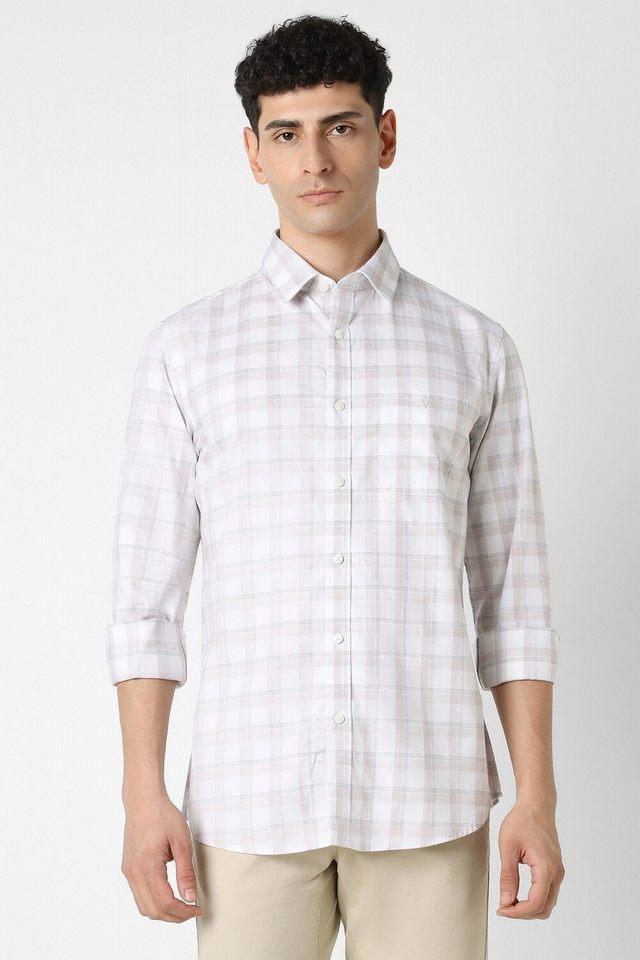 checks cotton slim fit mens casual shirt