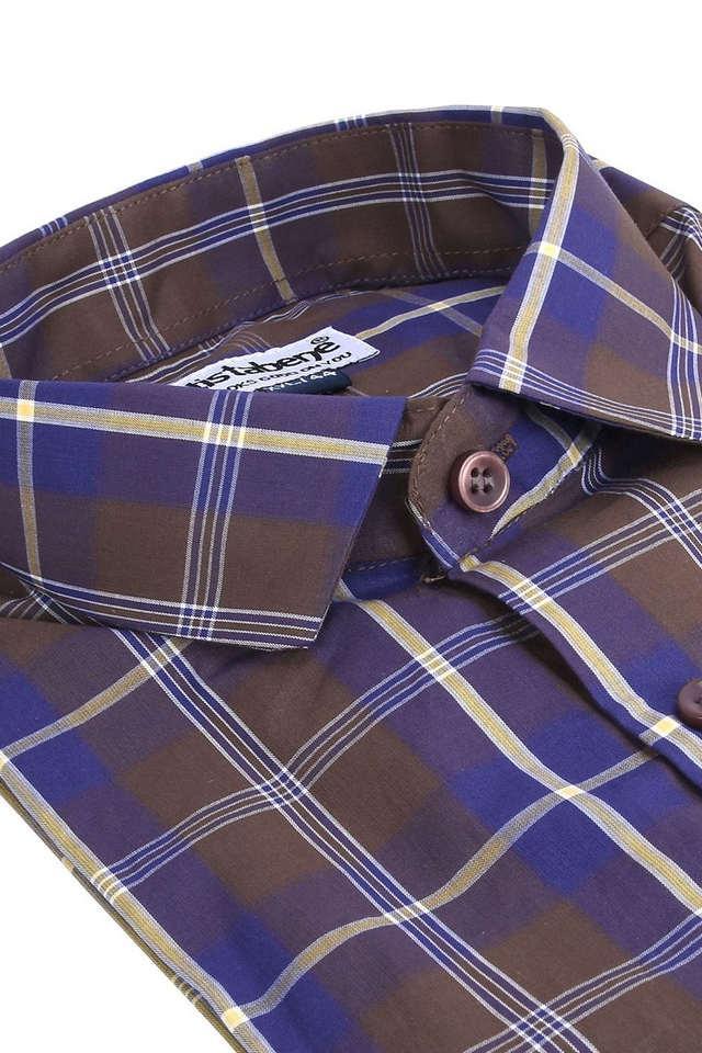 checks cotton slim fit mens casual shirt