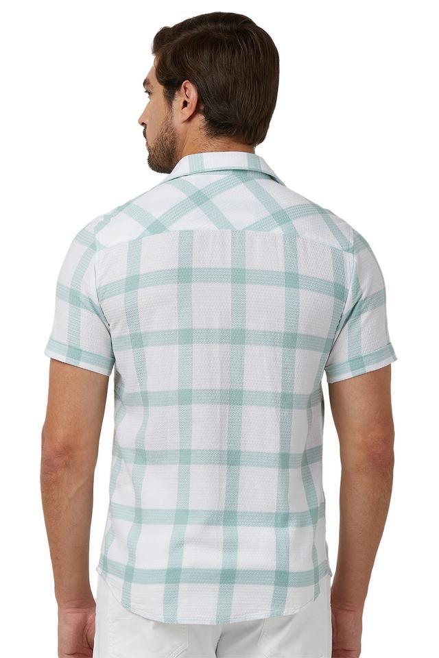 checks cotton slim fit mens casual shirt