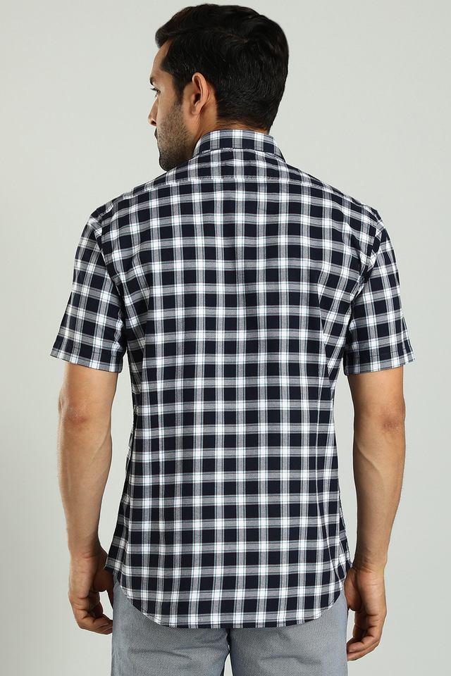 checks cotton slim fit mens casual shirt