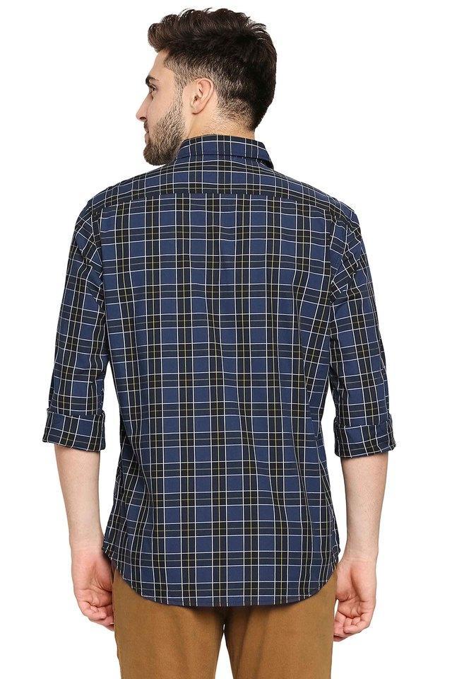 checks cotton slim fit mens casual shirt