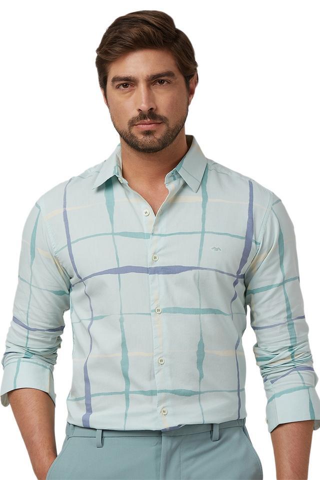 checks cotton slim fit mens casual shirt