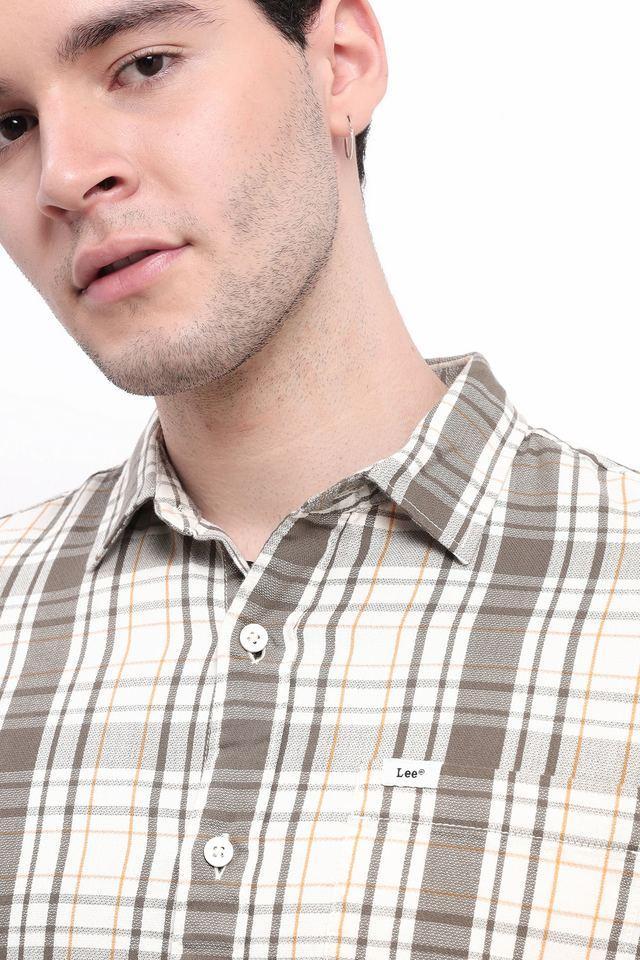 checks cotton slim fit mens casual wear shirt