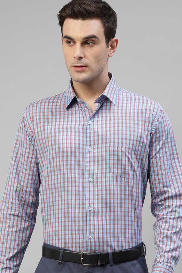 checks cotton slim fit mens formal shirt