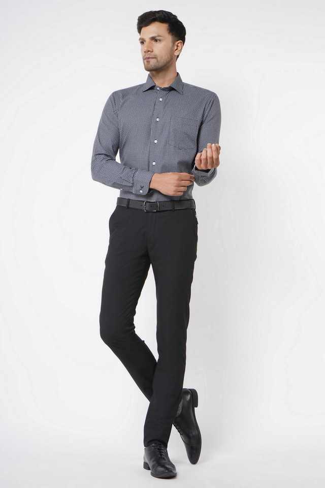 checks cotton slim fit mens formal shirt