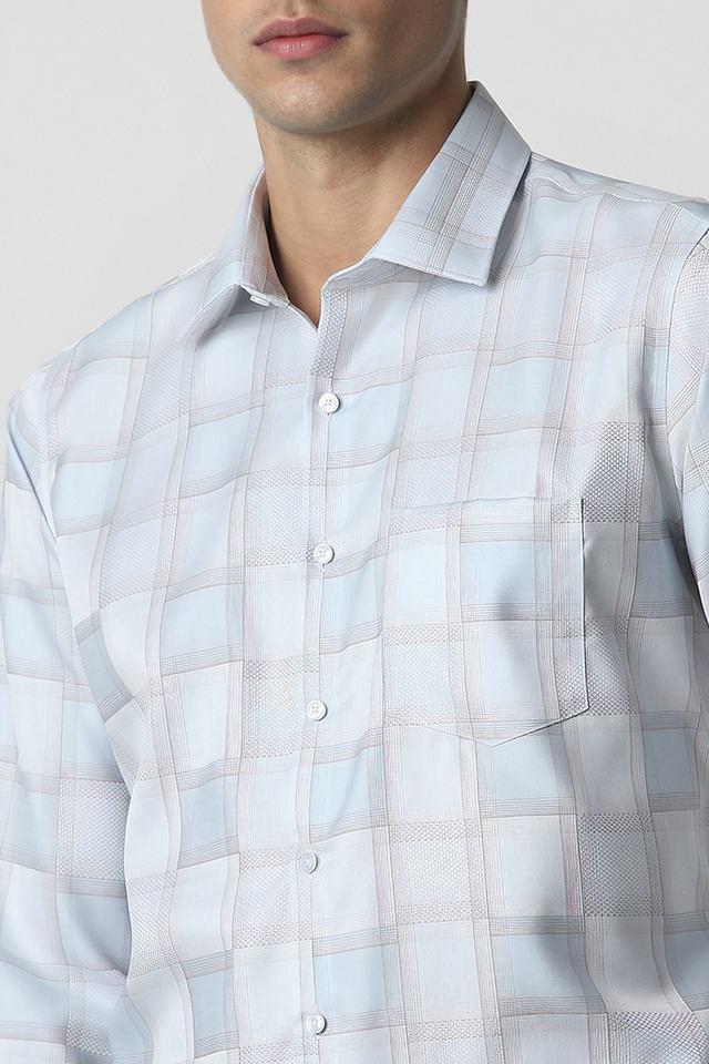 checks cotton slim fit mens formal shirt