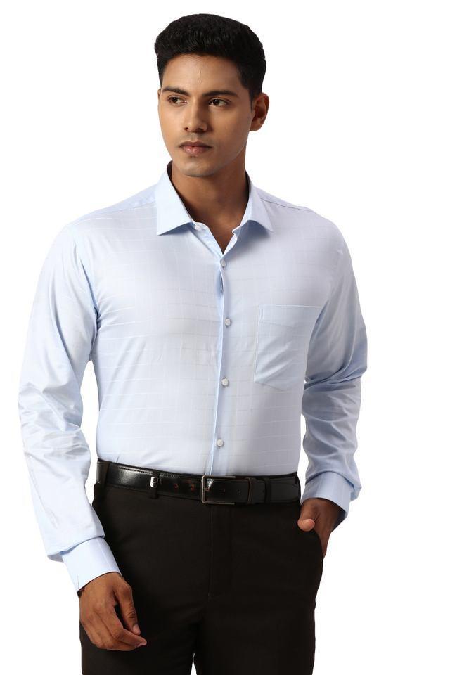 checks cotton slim fit mens formal wear shirt