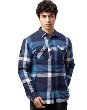 checks full length slim fit shirt