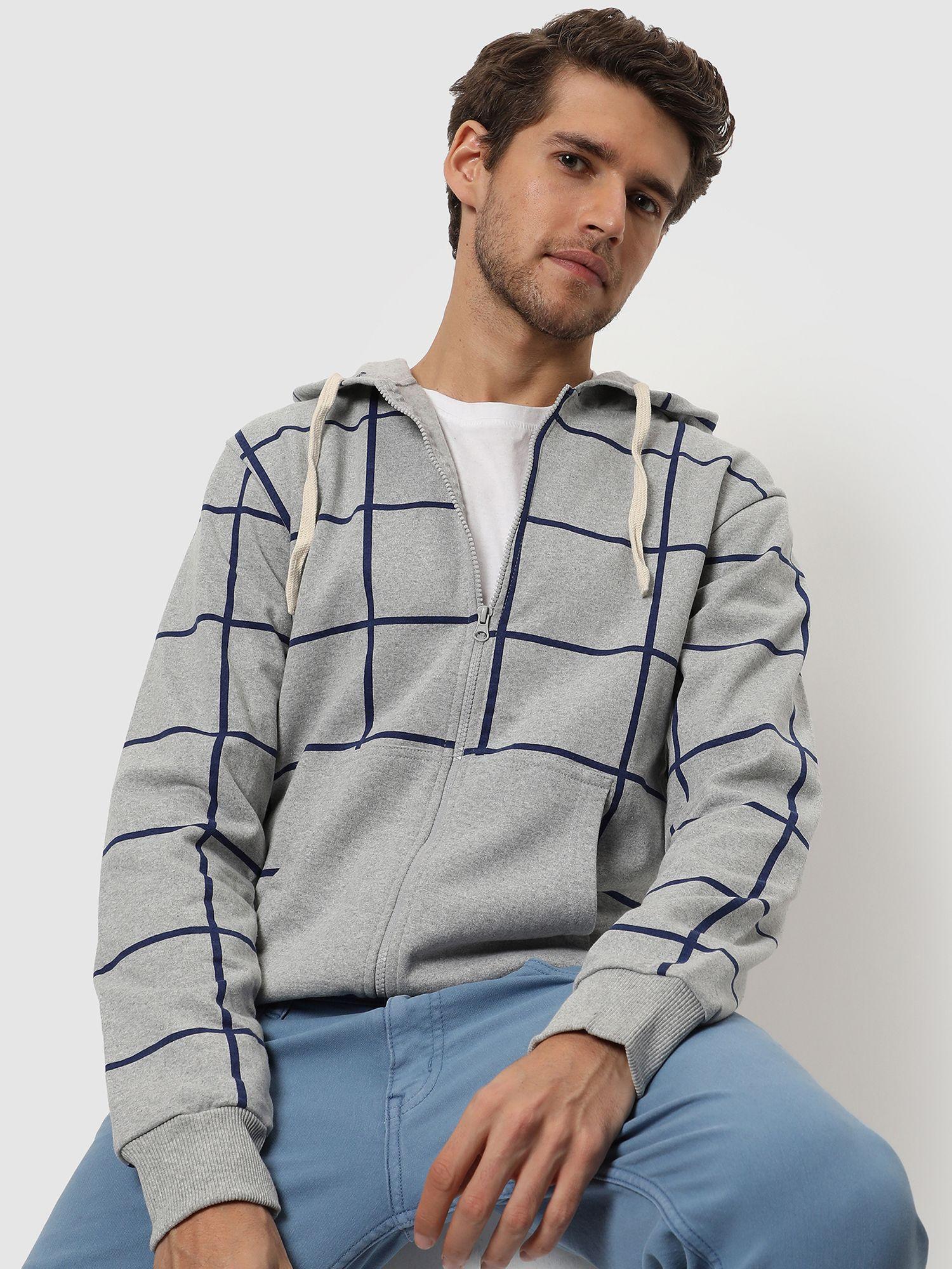 checks full sleeve hooded sweatshirts