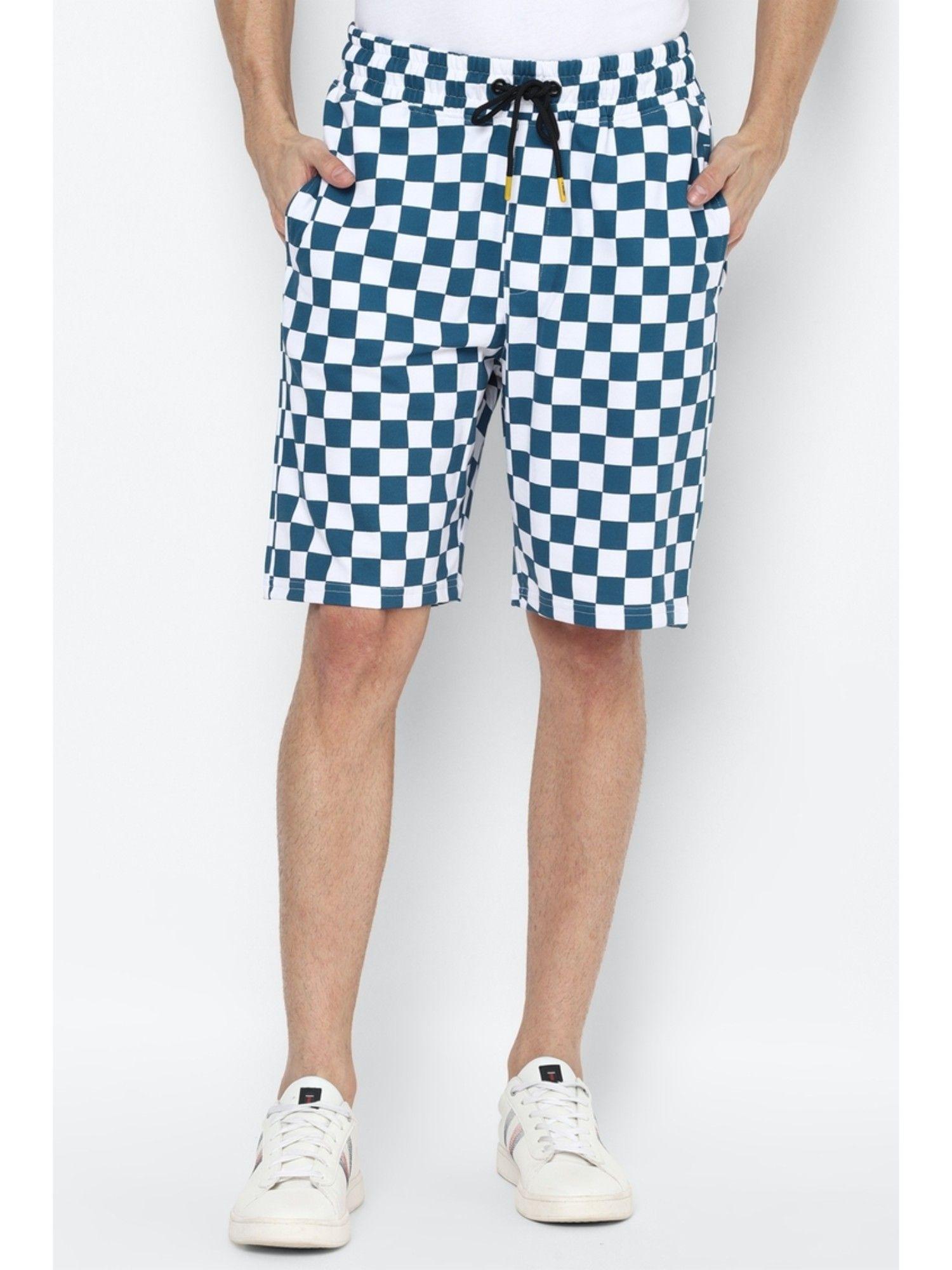 checks multi-color knit shorts