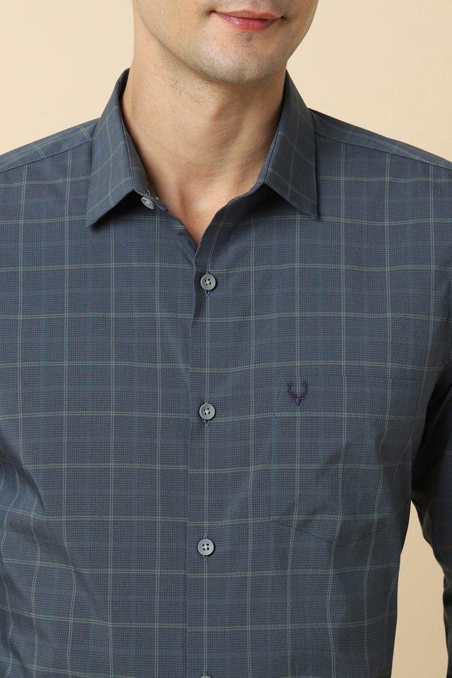 checks polyester regular fit mens casual shirt