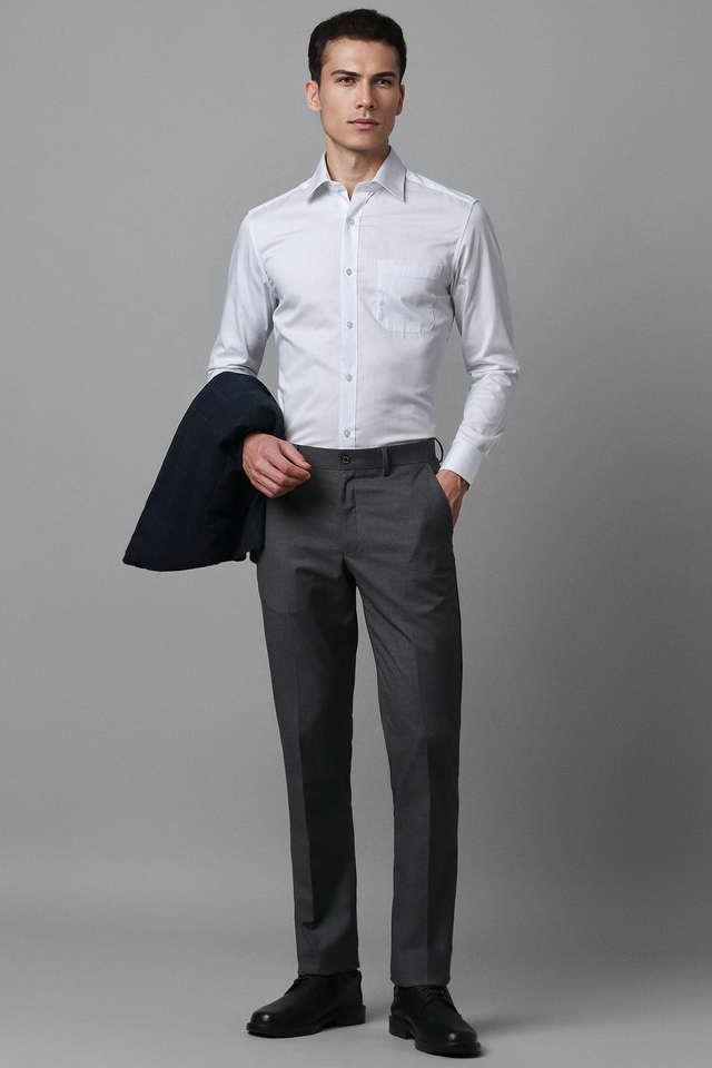 checks polyester slim fit mens formal trousers