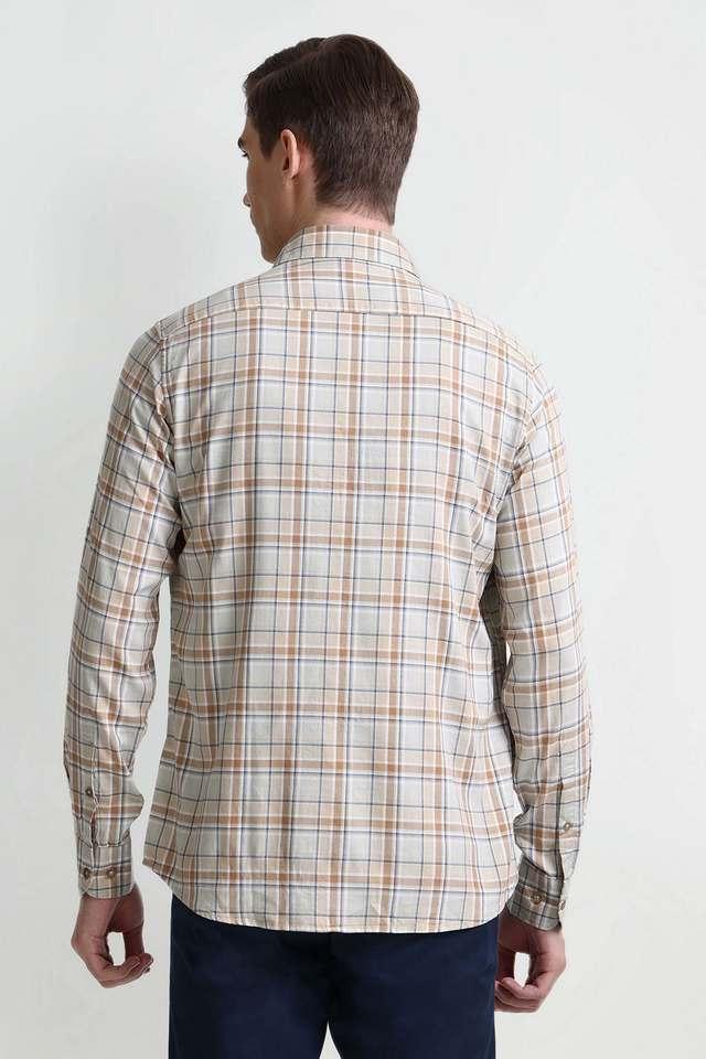 checks pure cotton regular fit mens casual wear shirt