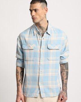 checks relaxed fit shirt