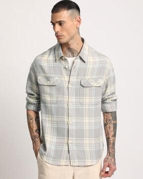 checks relaxed fit shirt