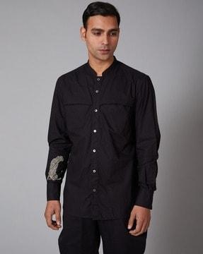 cheetah embroidered regular fit shirt