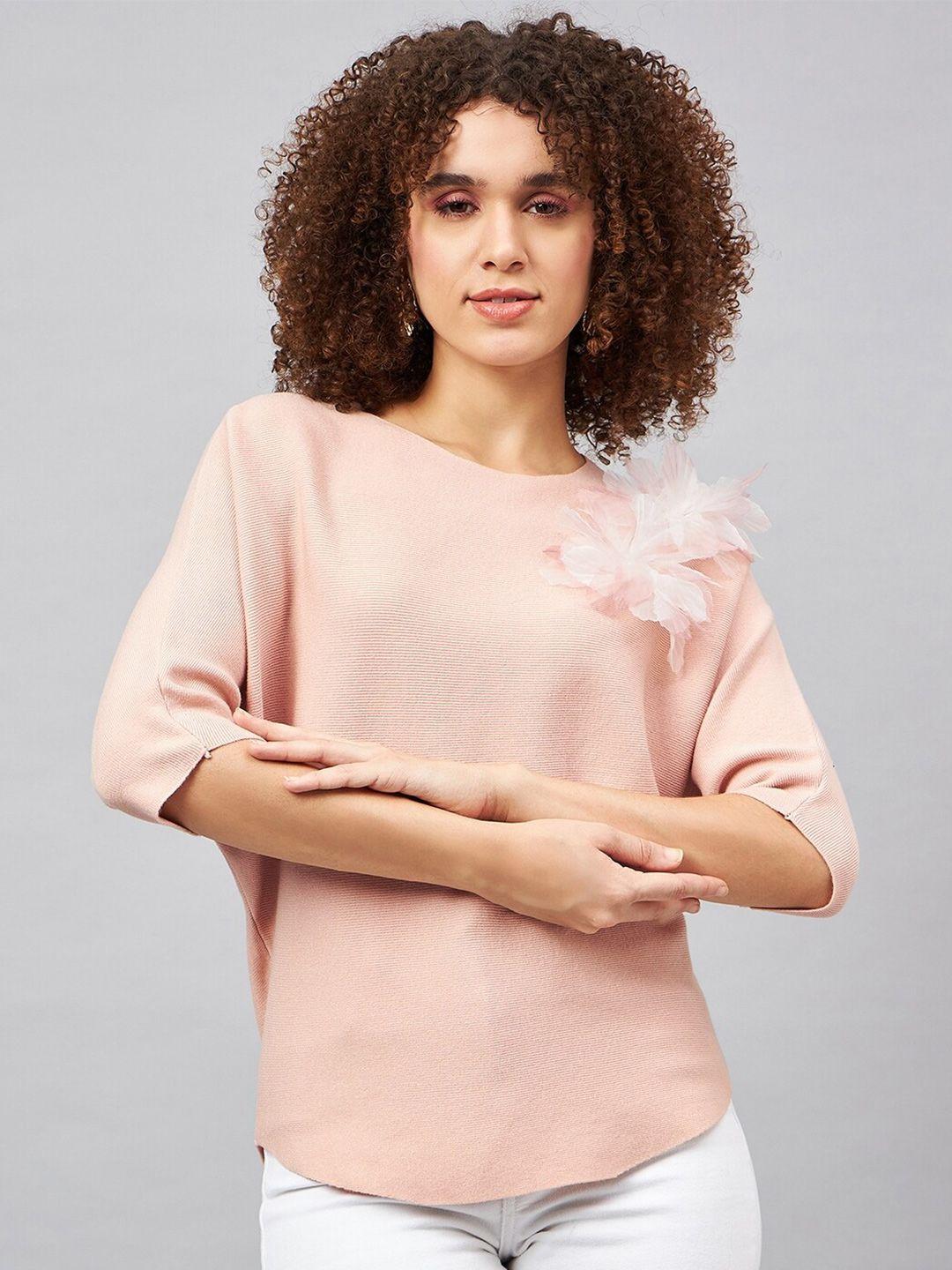 chemistry extended sleeves floral bow woollen top