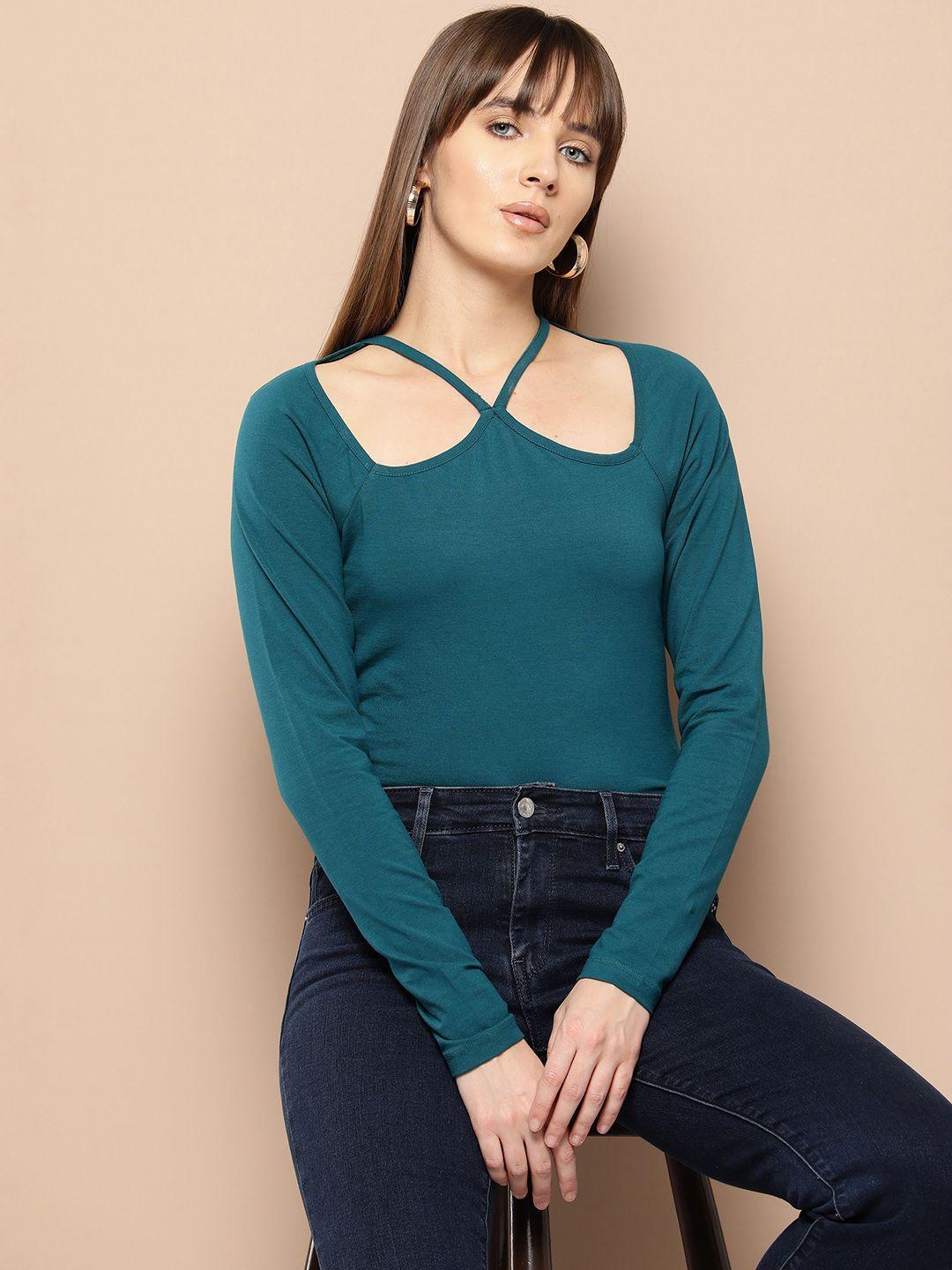 chemistry knitted cut-out top