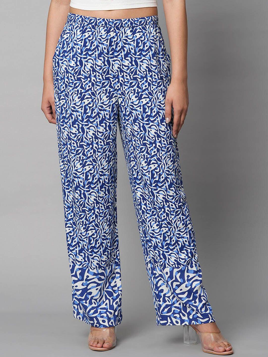 chemistry women abstract printed parallel trousers