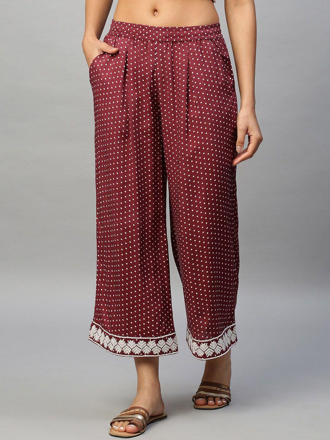 chemistry women polka dot printed prallel trousers