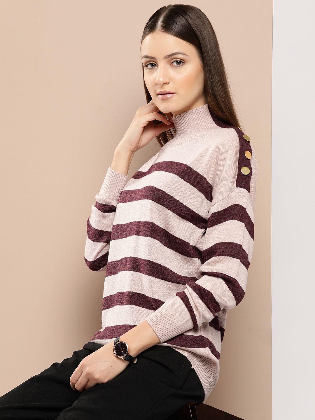 chemistry acrylic striped pullover