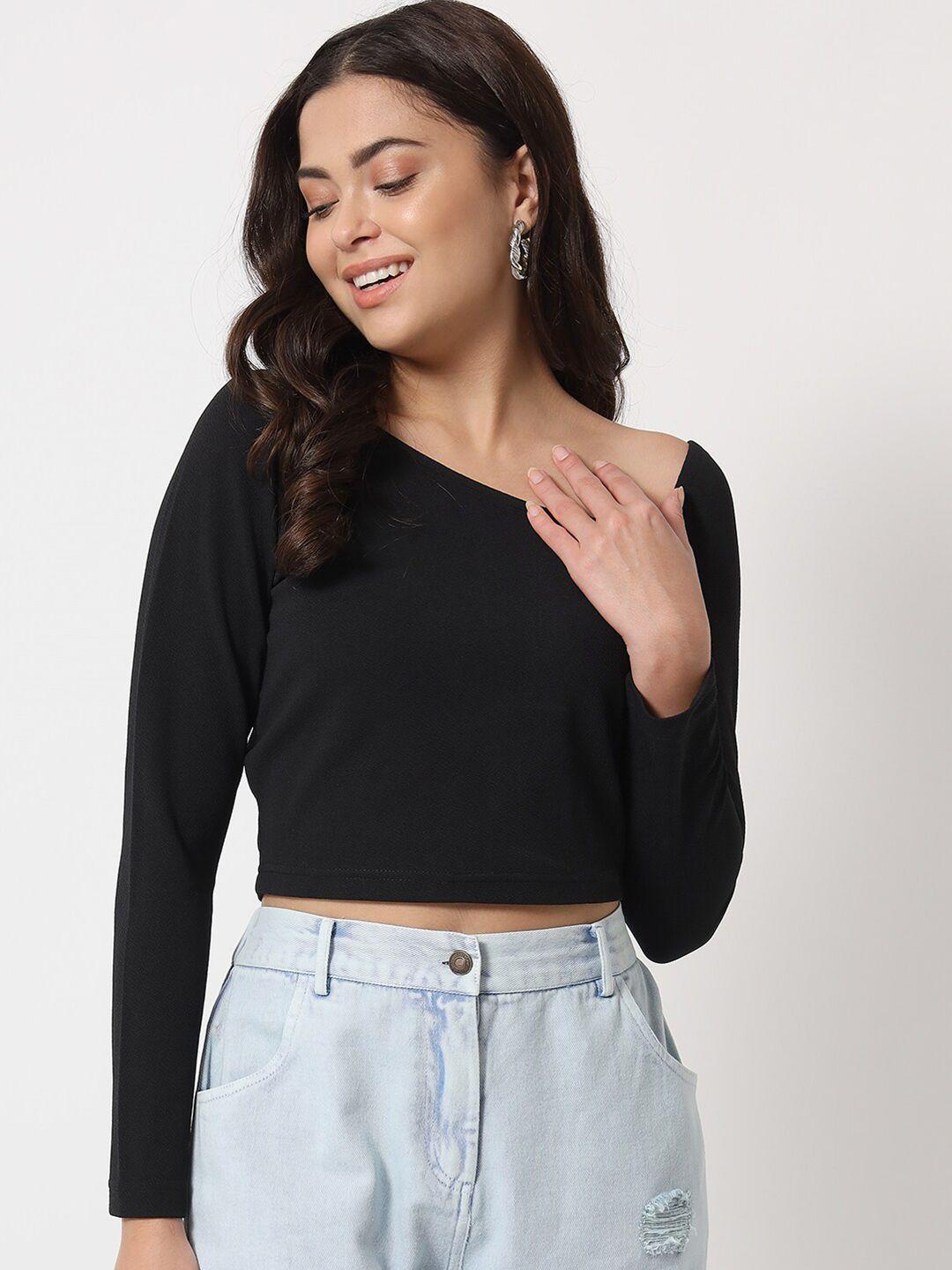 chemistry asymmetric neck fitted crop top