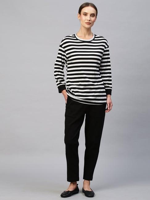 chemistry black & white striped t-shirt with lounge pants