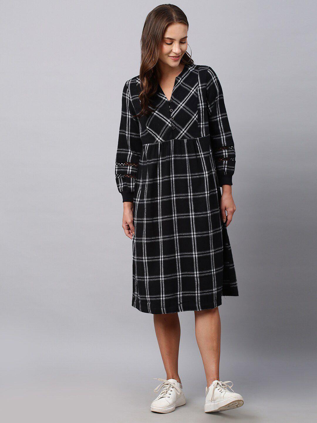 chemistry black checked dress