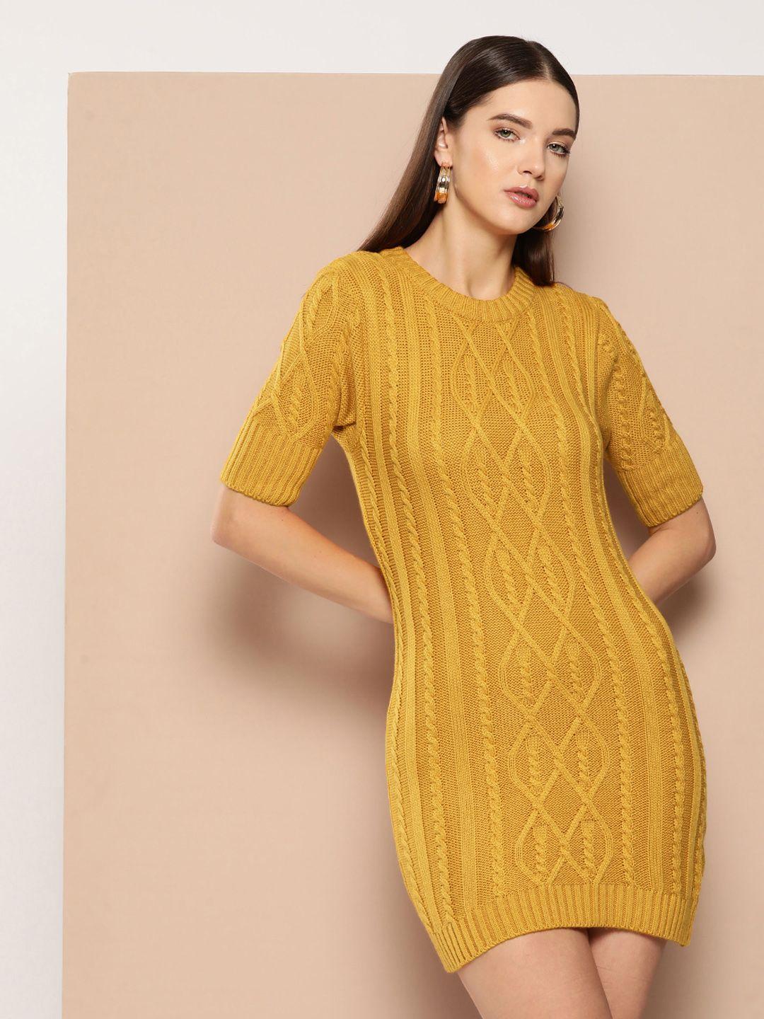 chemistry cable knit acrylic sweater dress