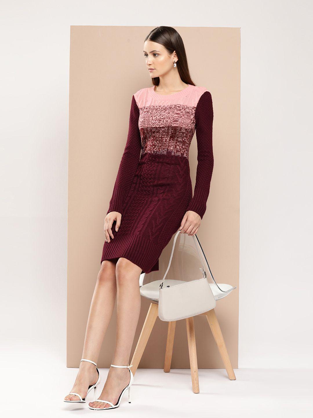 chemistry cable knit acrylic sweater dress