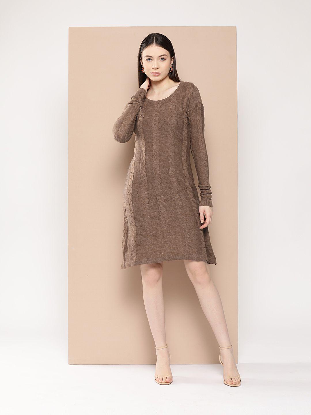 chemistry cable knit self design jumper acrylic dress