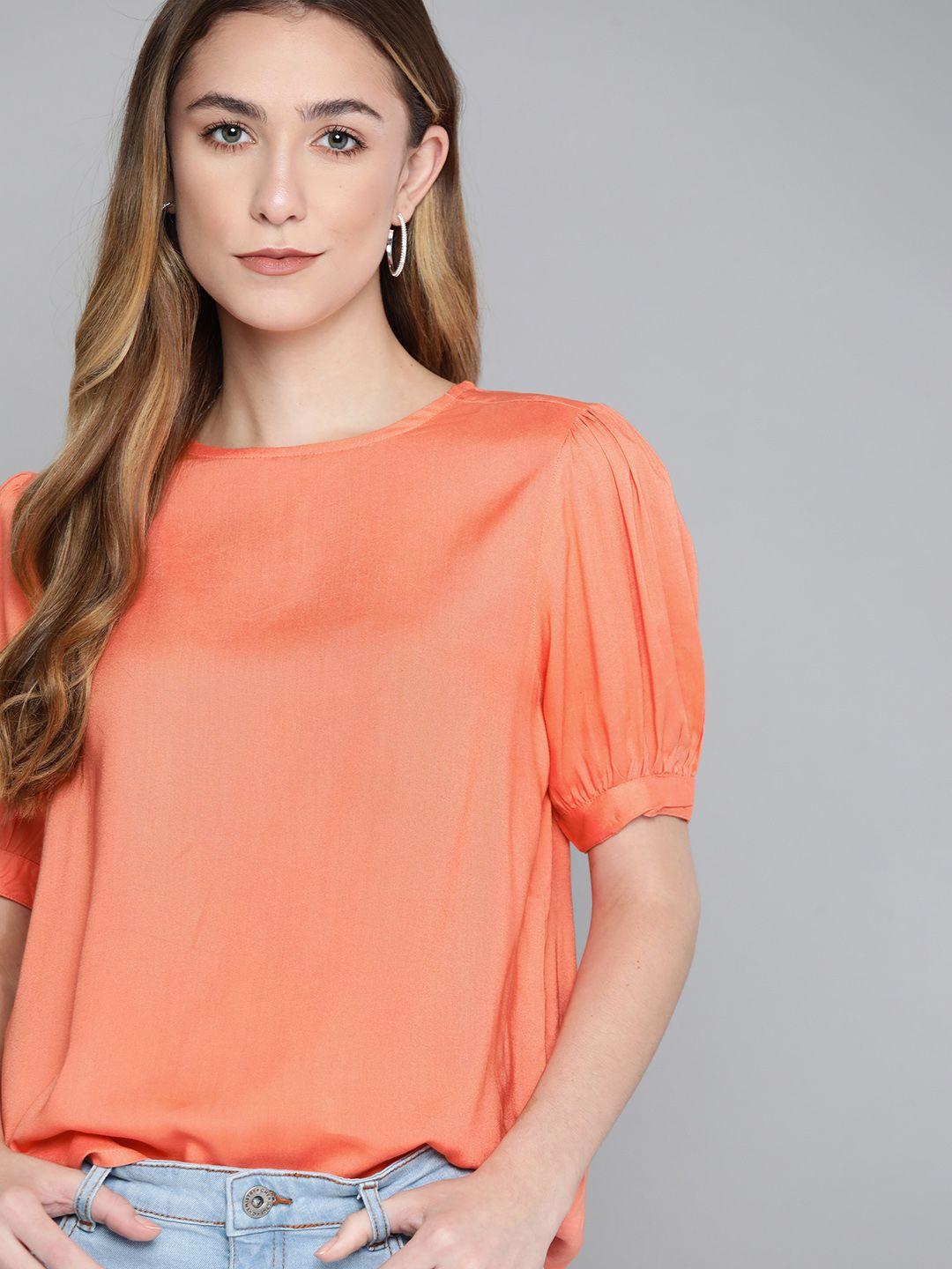 chemistry coral orange solid regular top