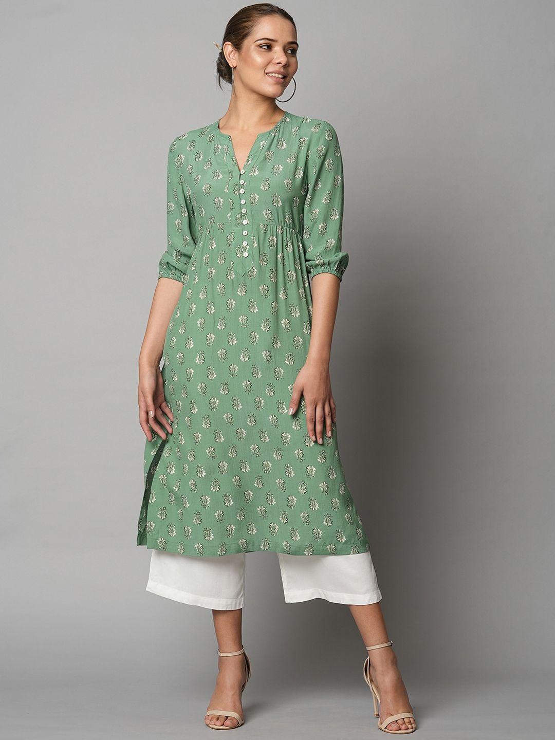 chemistry floral printed a-line kurta with palazzos