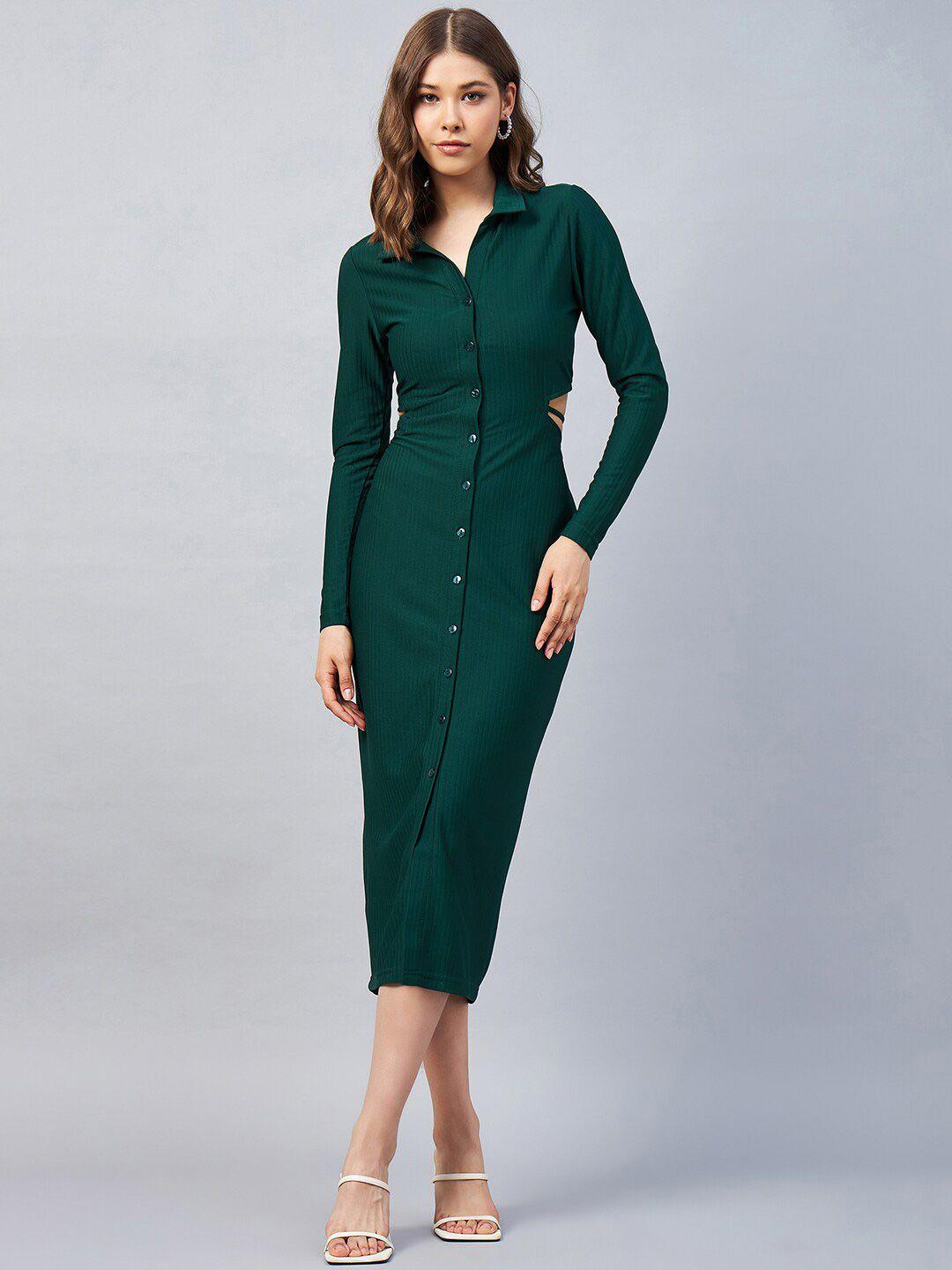 chemistry green sheath midi dress