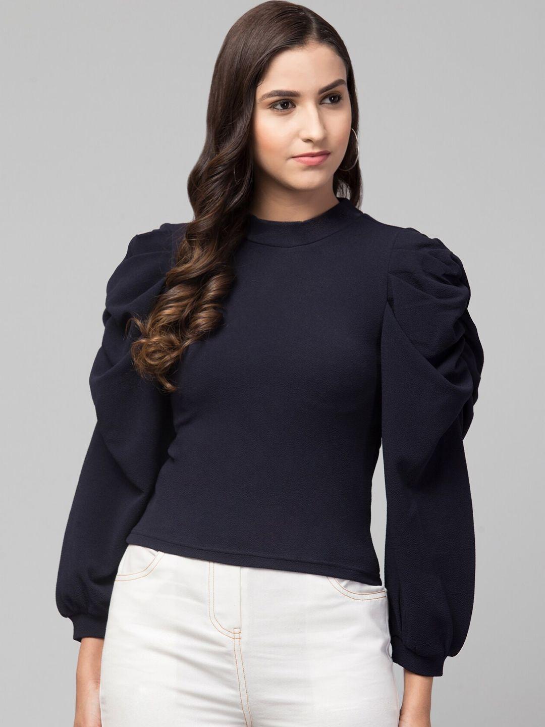 chemistry high neck puff sleeves top