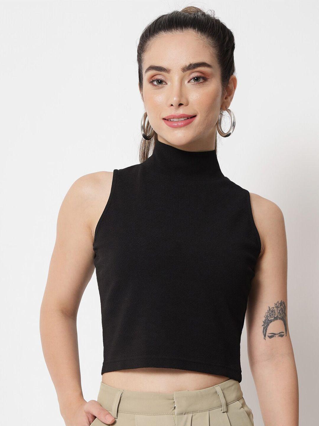 chemistry high neck sleeveless crop top