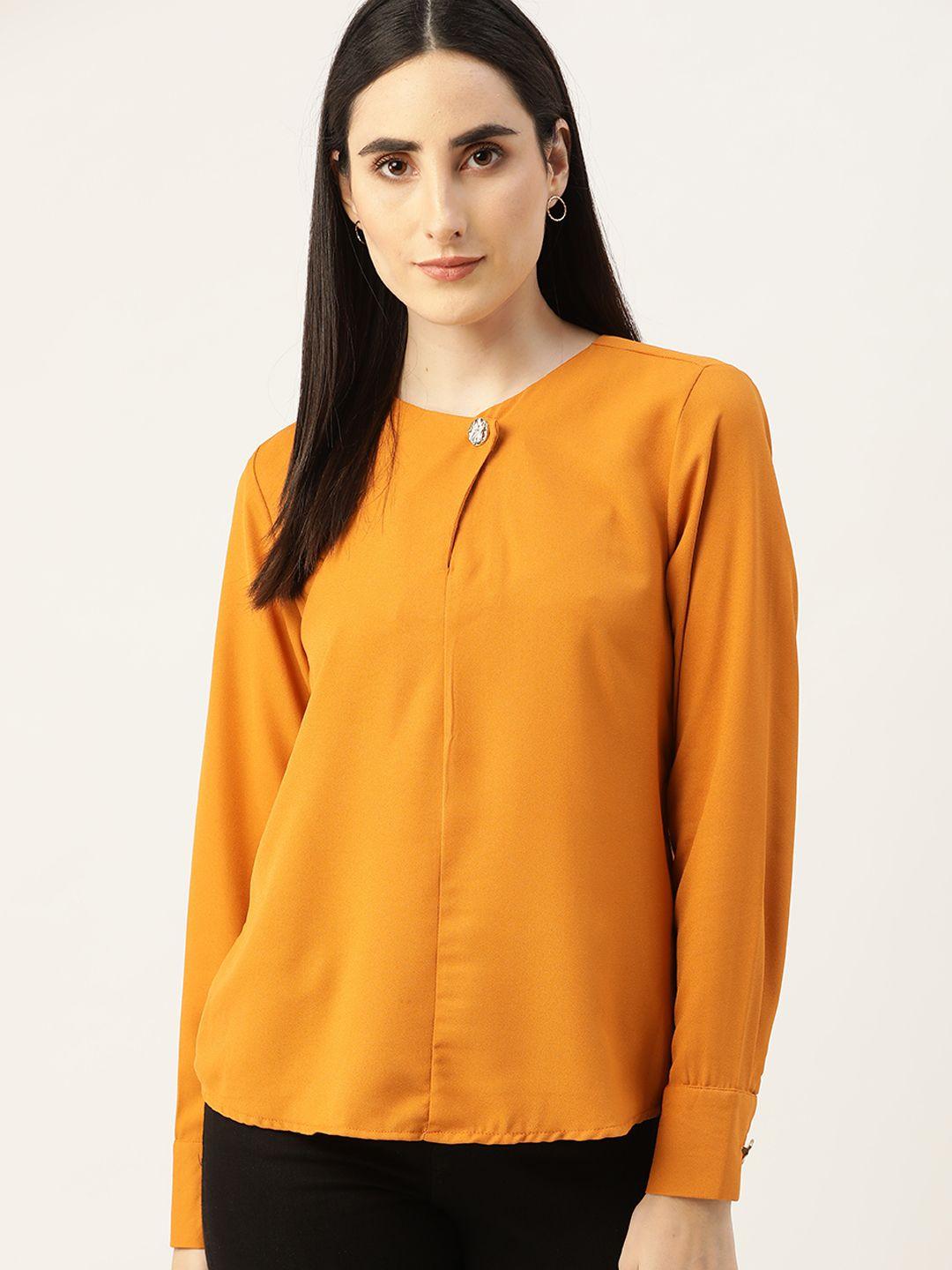 chemistry mustard yellow solid keyhole neck regular top