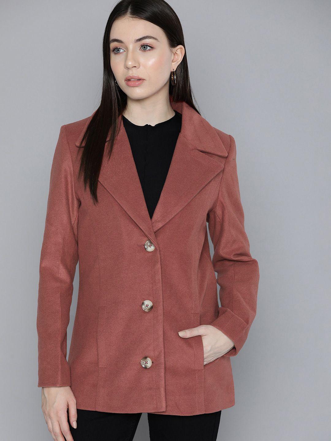 chemistry notched lapel collar single breasted overcoat
