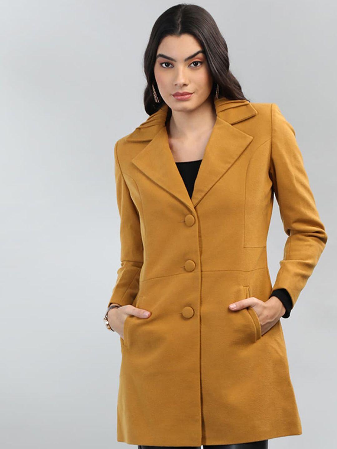 chemistry notched lapel collar single breasted overcoat