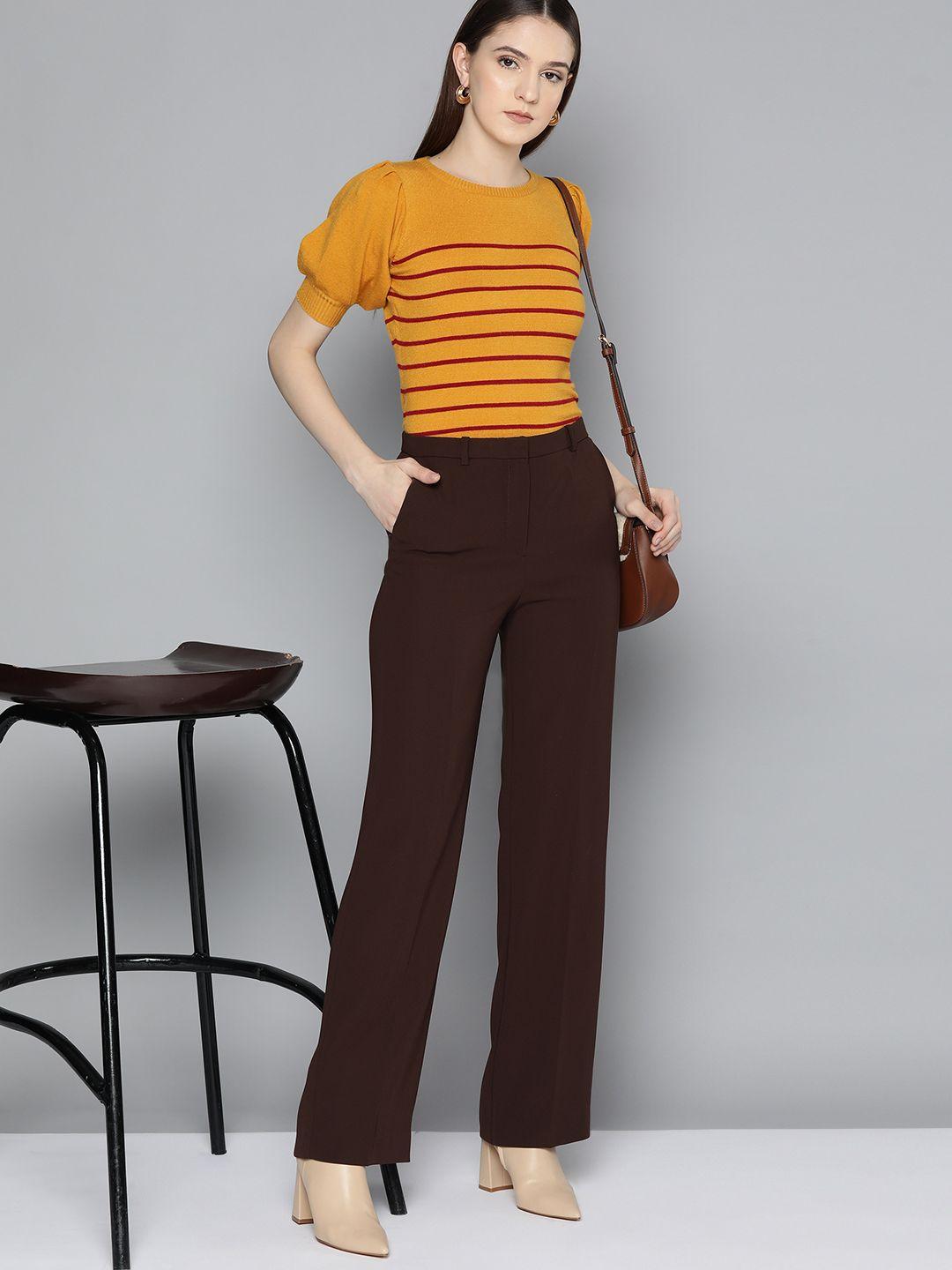 chemistry puff sleeves striped top