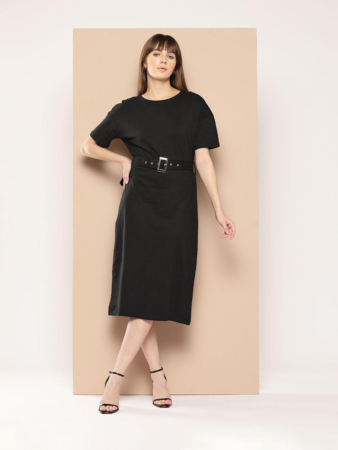 chemistry pure cotton a-line midi dress with belt