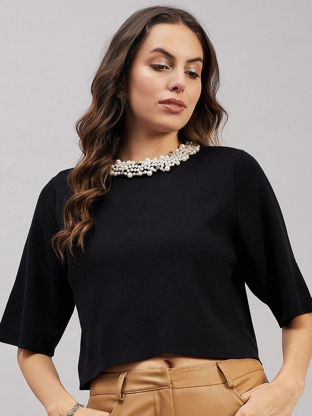 chemistry ribbed jewel neck crop top