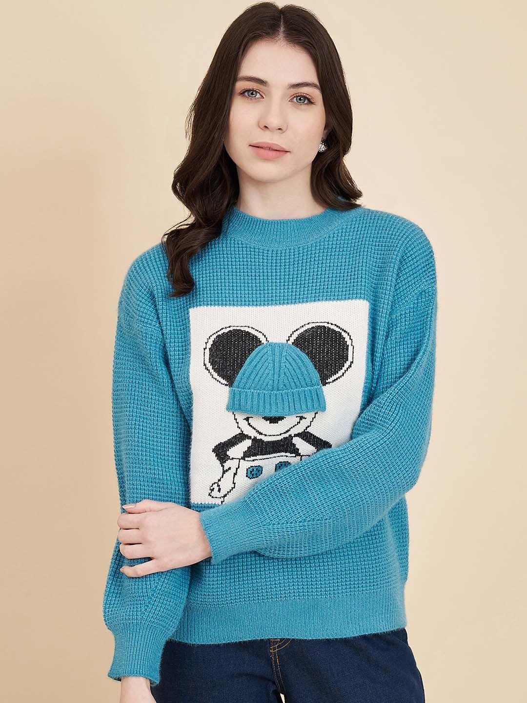 chemistry self design woollen pullover sweater