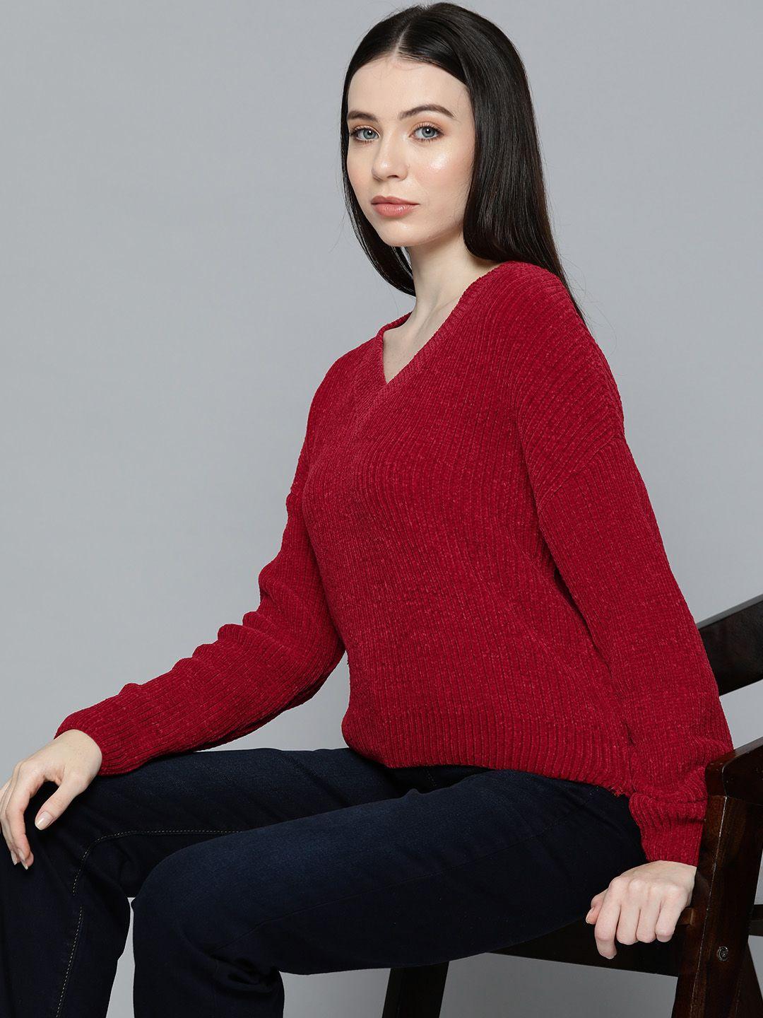 chemistry self-striped knitted pullover