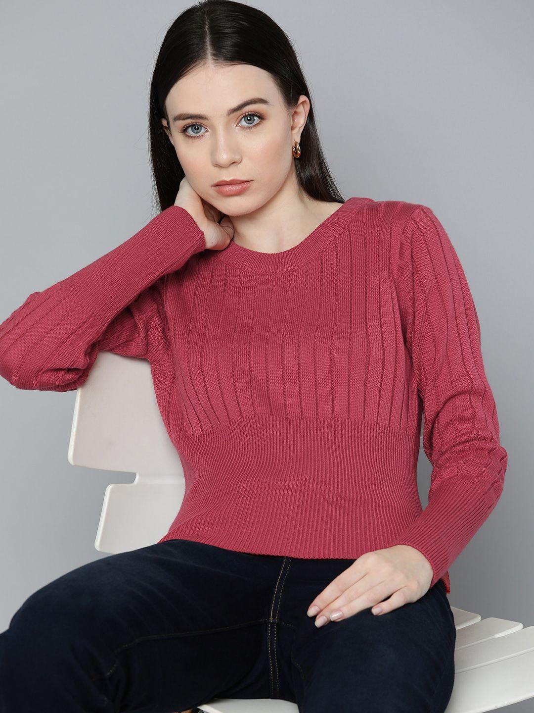 chemistry self-striped knitted pullover